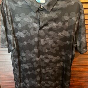 PGA Tour Black and Gray Camouflage Polo Shirt